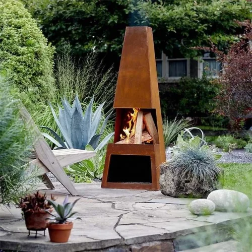 GardenMaxX Pular XL Corten Outdoor Fireplace