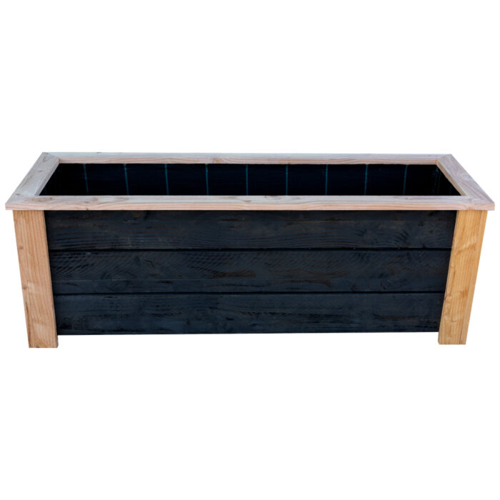 Bloembak Banff Black 150cm front