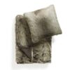 Luxe Bont Plaid Grijze Wolf 150x200cm + Kussen 45x45cm - Set - Warm en Zacht